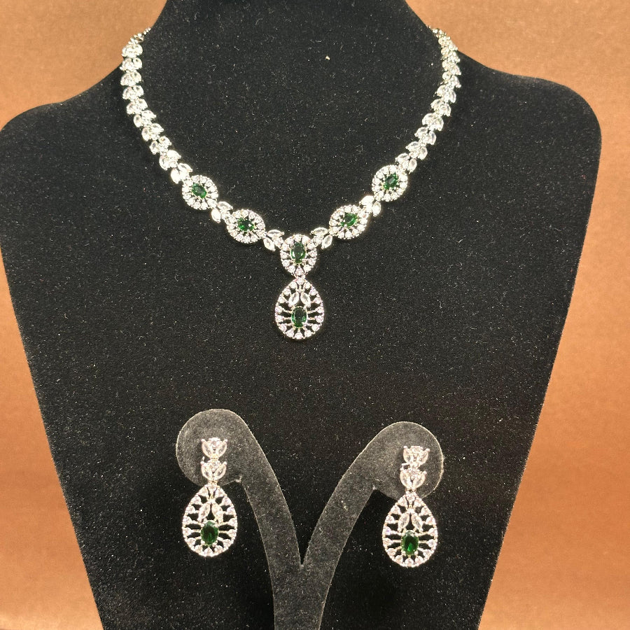 1 Carat Zircon Necklace Set – Timeless Indian Craftsmanship