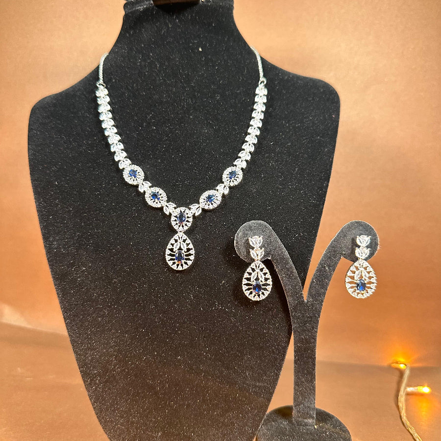 1 Carat Zircon Necklace Set – Timeless Indian Craftsmanship