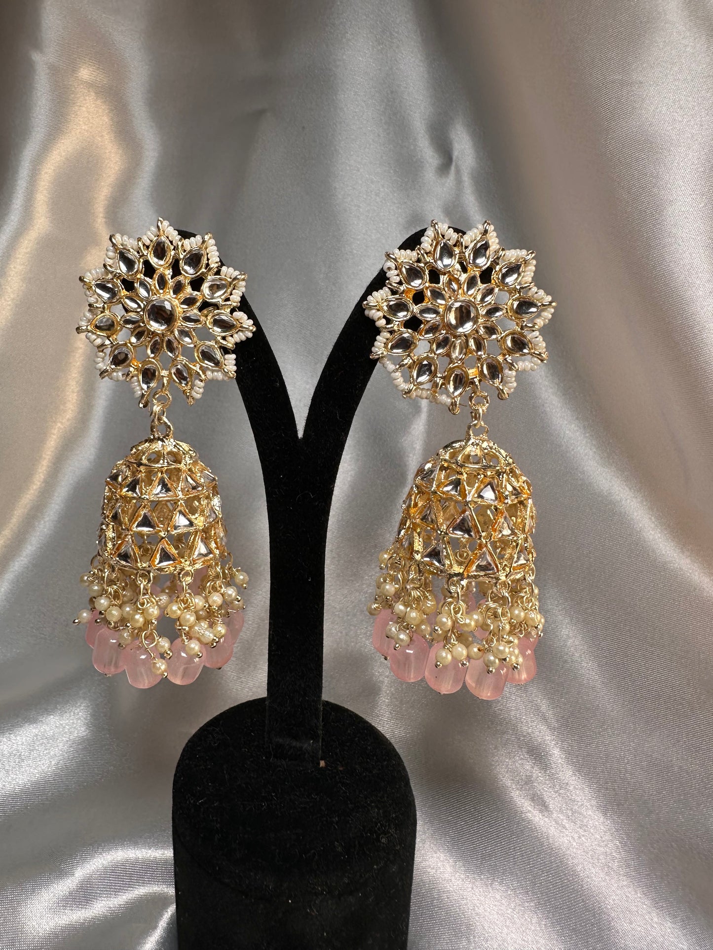 Earring in Jhumka Style Kundan Gold color