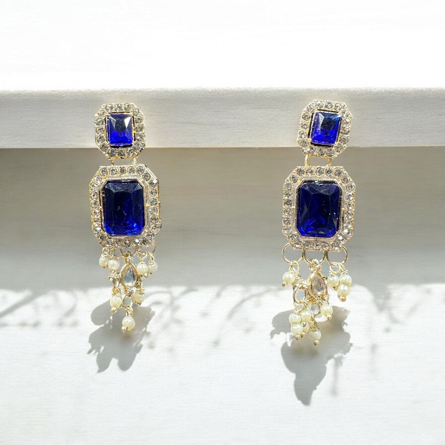 Pearl Raani Blue Necklace set