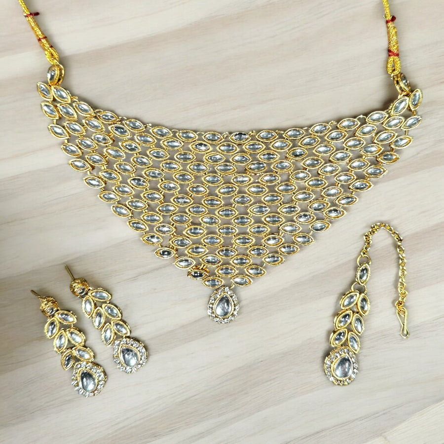 Jahanara Mesh Kundan Necklace Set