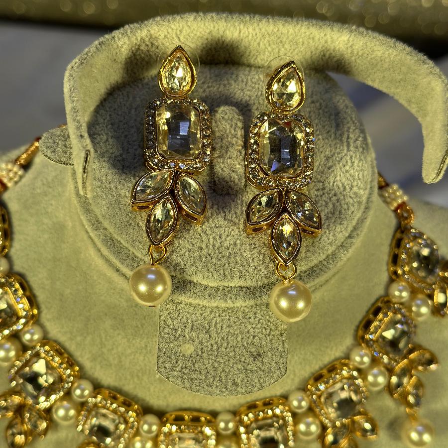 Kundan Necklace White Set