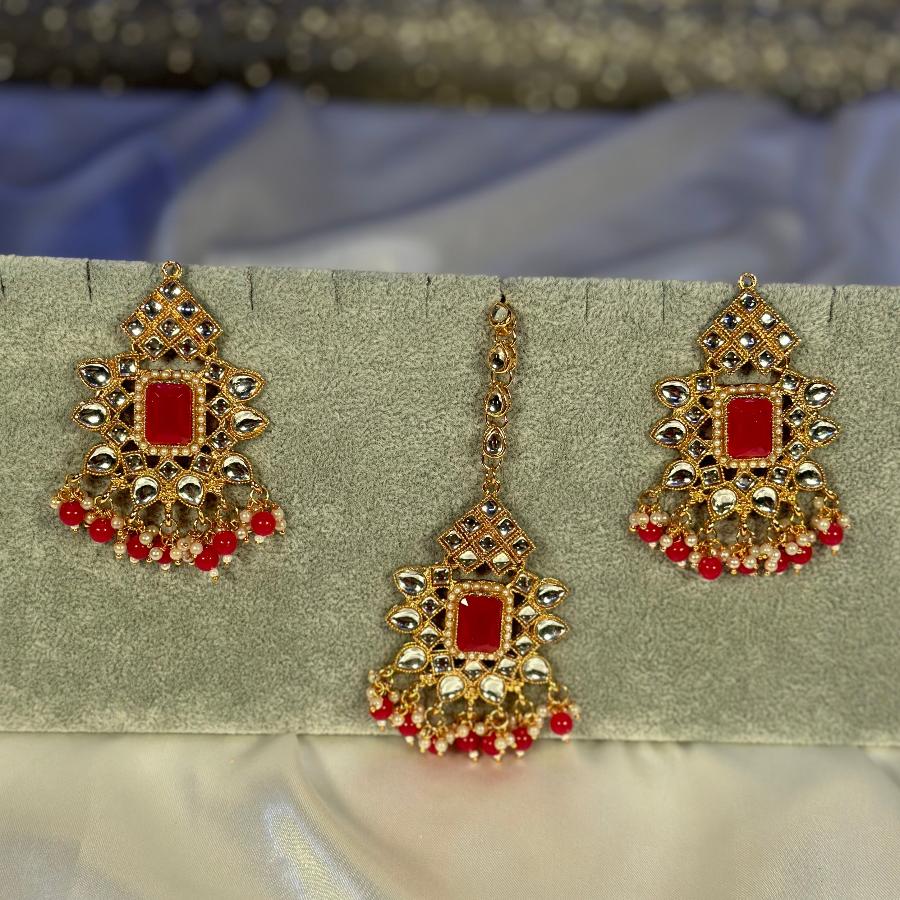 Necklace Jewelry Red Set