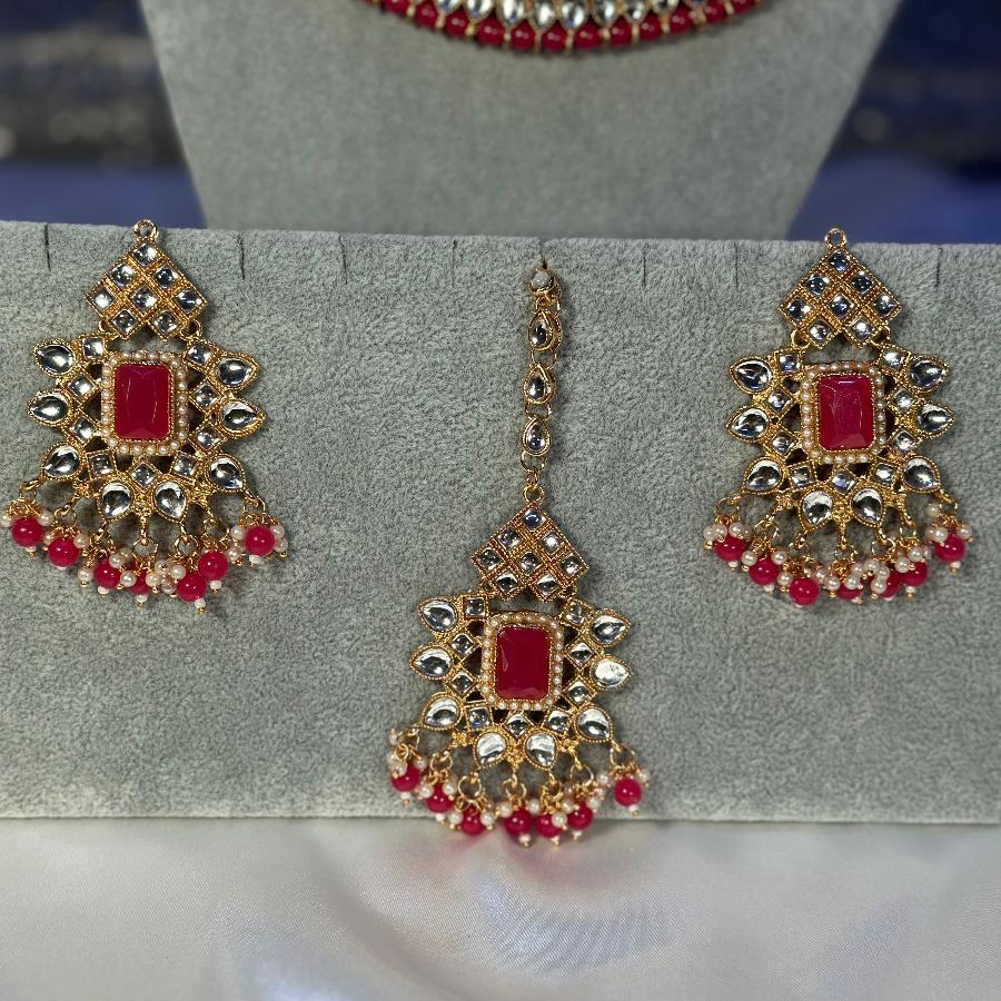 Necklace Jewelry Red Set