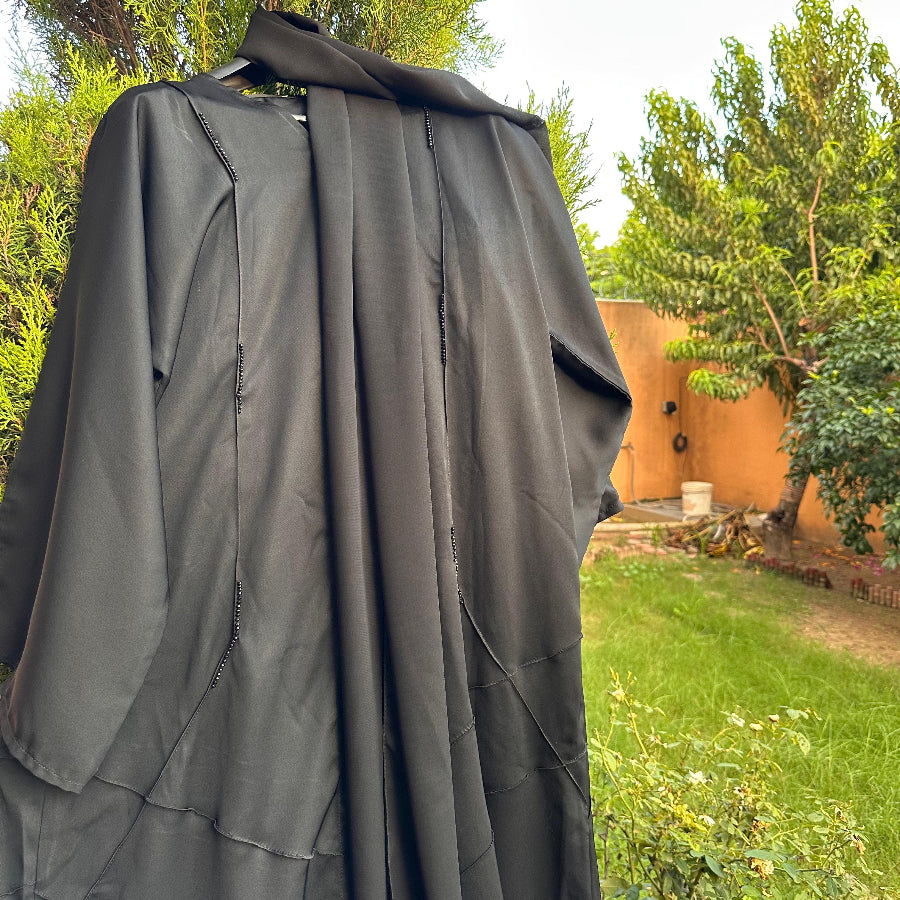 Elegant Black Abaya with Subtle Detailing