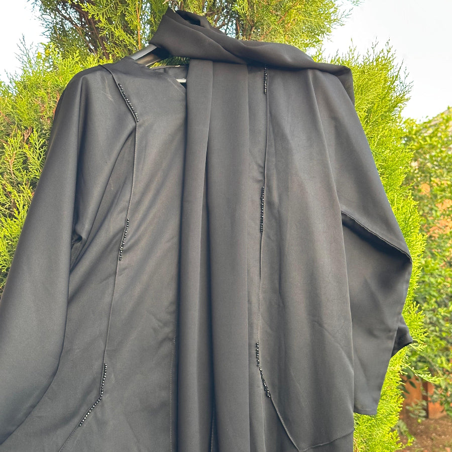 Elegant Black Abaya with Subtle Detailing