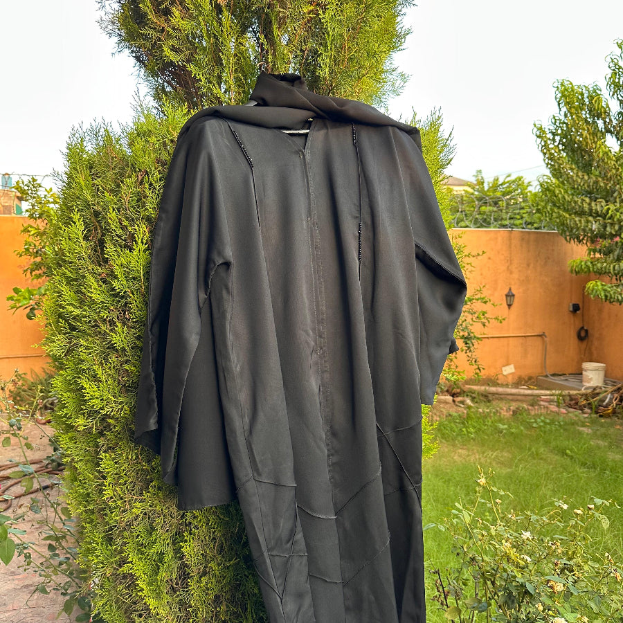Elegant Black Abaya with Subtle Detailing