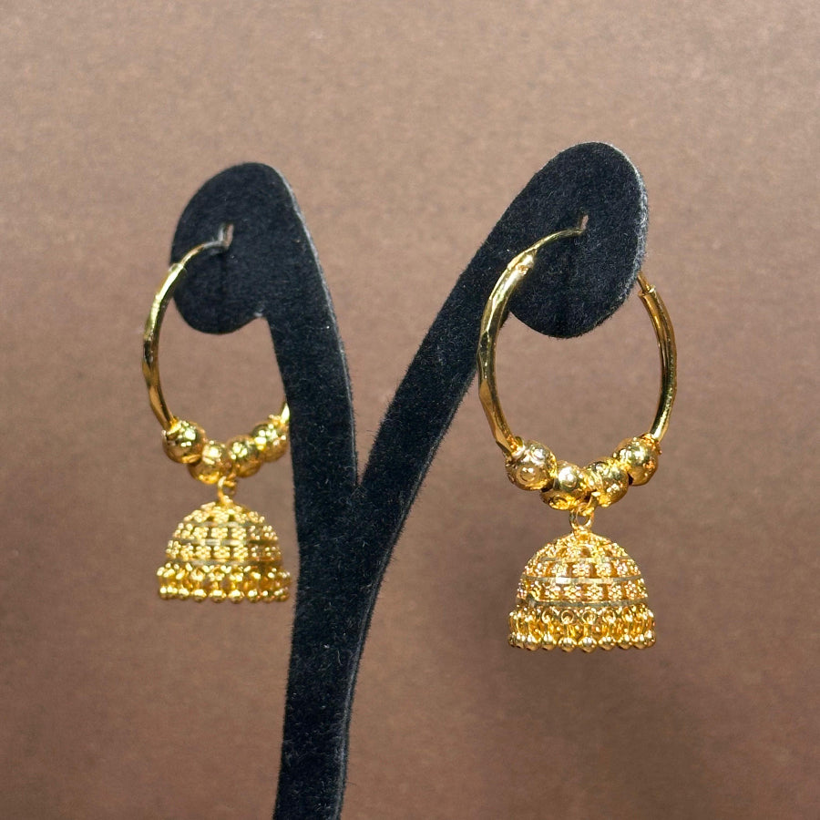 Elegant Jhumka Style Gold Plated Earrings