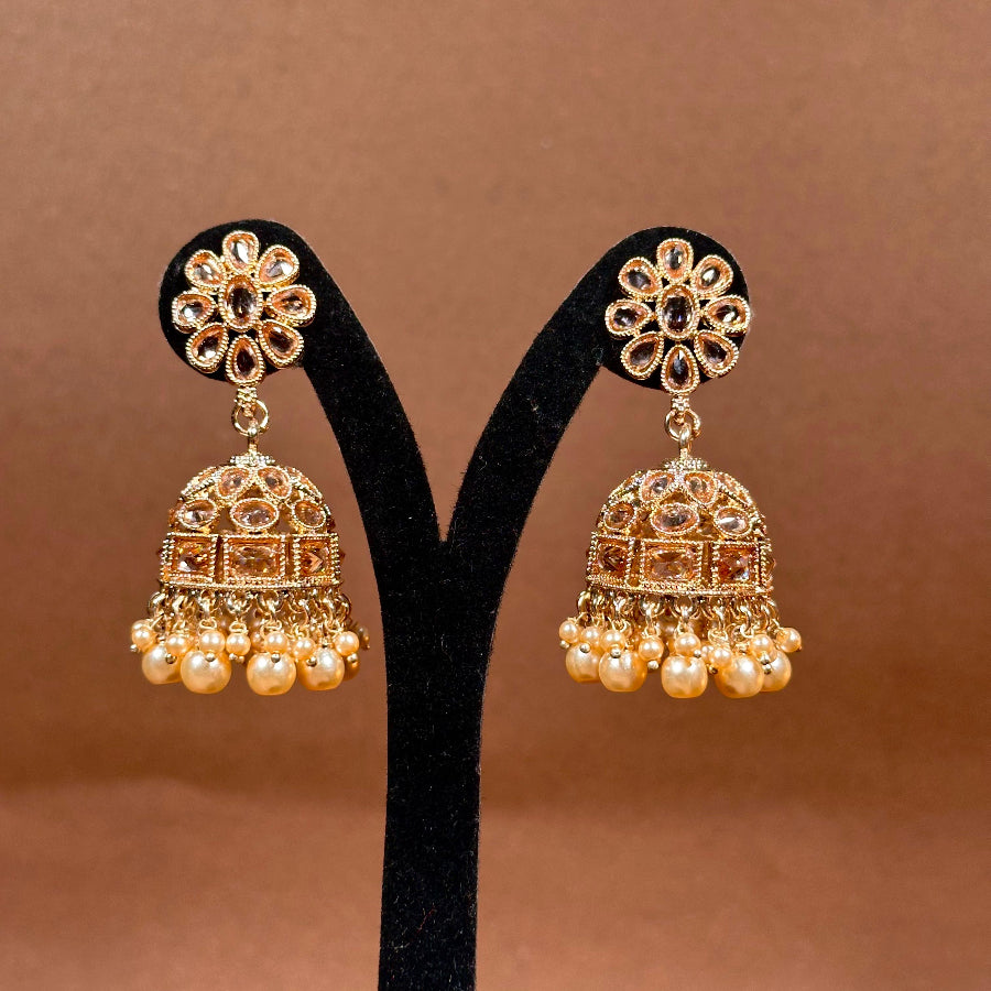 Gold-Plated Necklace with Earrings and maang tika