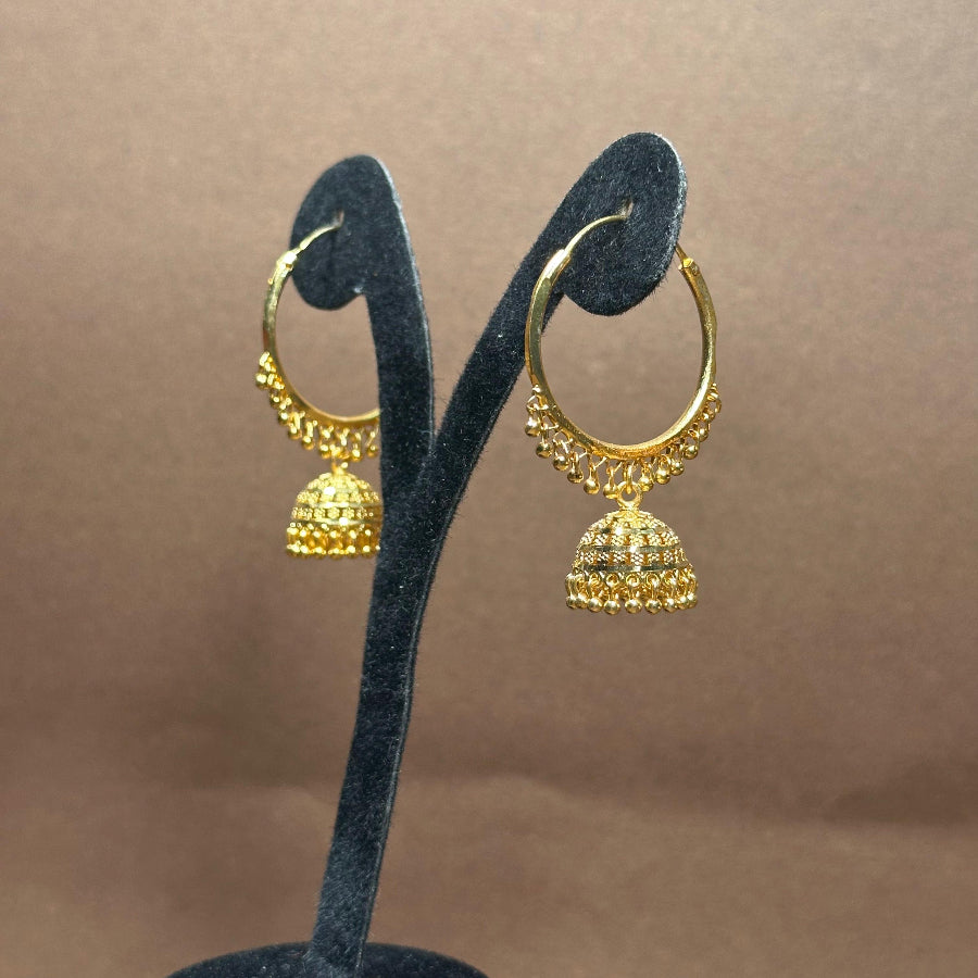 Gold Plated Dome & Tassel Earrings – Ethnic Style