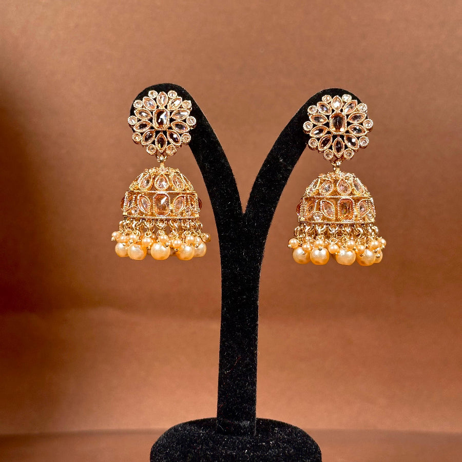 Heritage Gold-Plated Kundan Set with Earrings