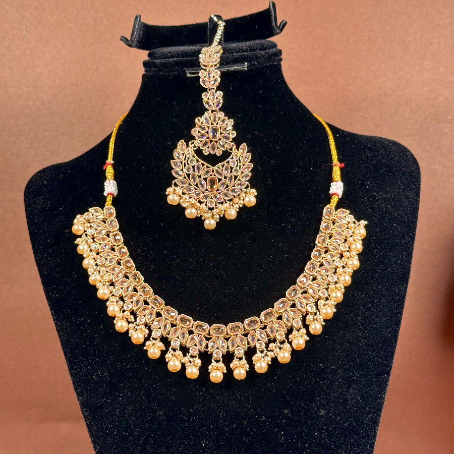Heritage Gold-Plated Kundan Set with Earrings