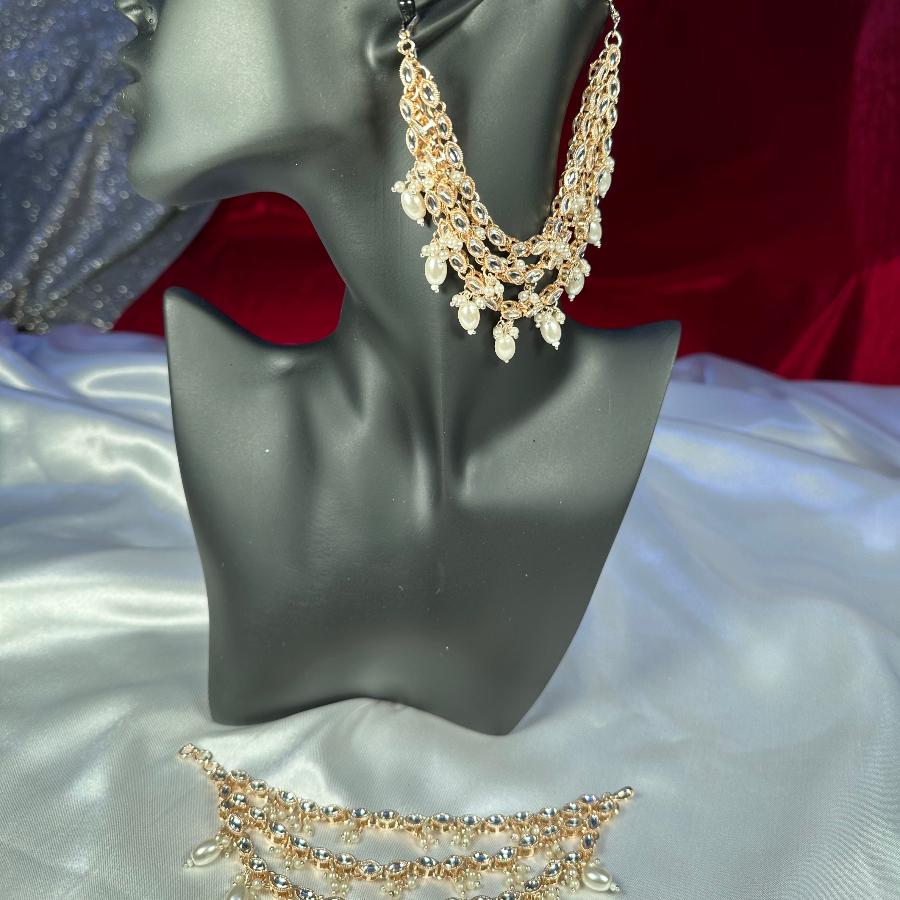Bridal Kundan Saharay 3 Layers Pearl