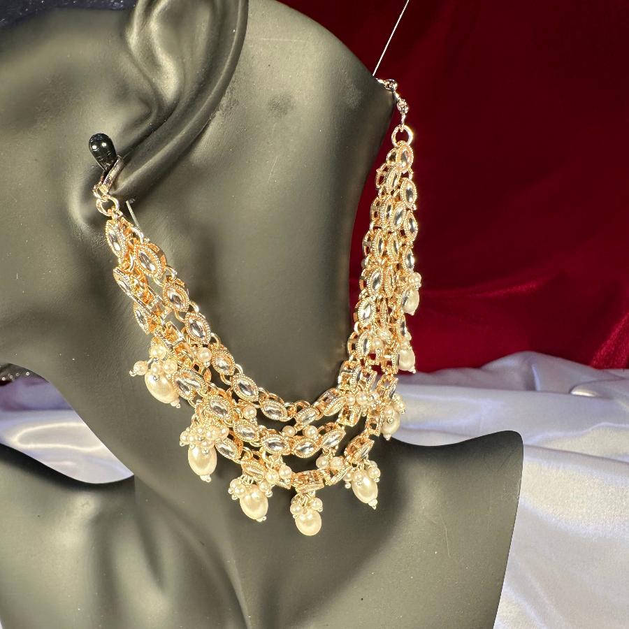 Bridal Kundan Saharay 3 Layers Pearl