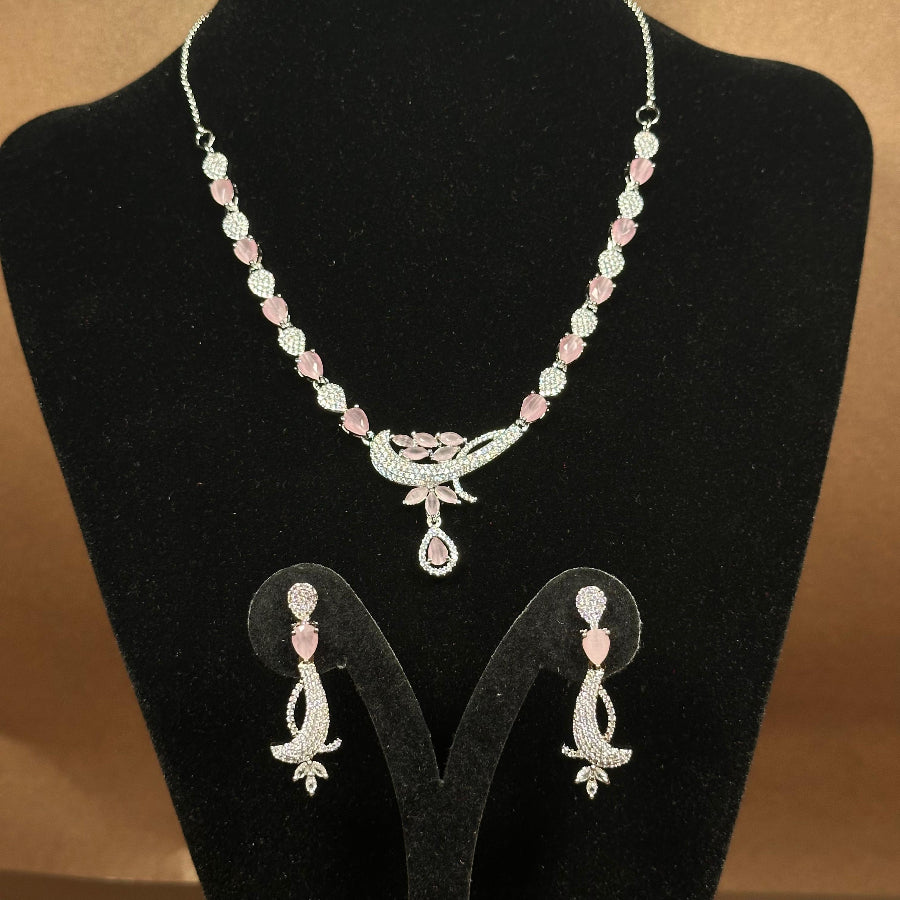 Luxe Spark Necklace AD 1 Carat Zircon Set