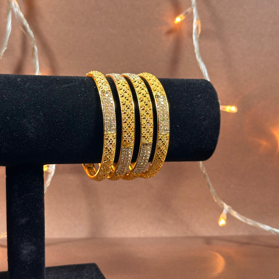 Luxury Gold Plated Bangles – South Asian Bridal Jewelry