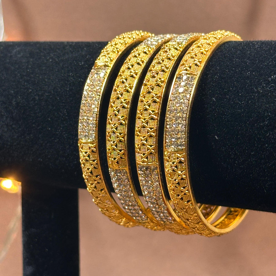 Luxury Gold Plated Bangles – South Asian Bridal Jewelry