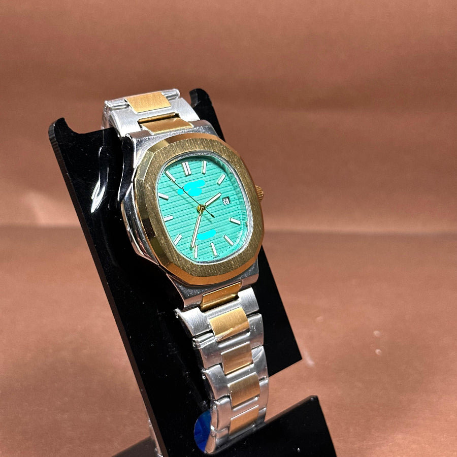 Luxury Watch In Tiff Blue Dial With Dual Tone Metal Strap