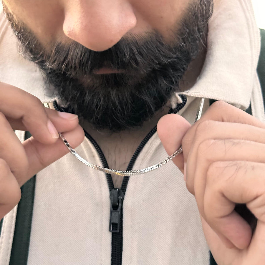 Men's Silver Box Snake Chain Necklace
