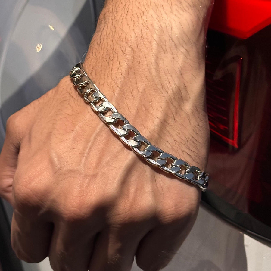 Men's Silver Cuban Chain Bracelet