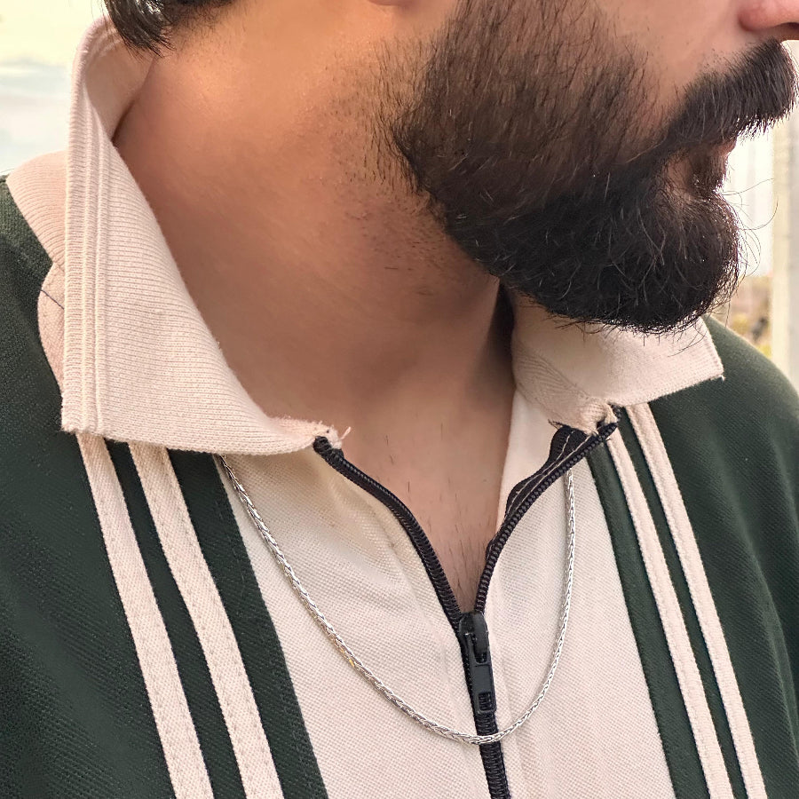 Men's Silver Wheat Chain Necklace