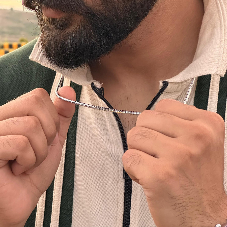 Modern Silver Rope Chain Necklace