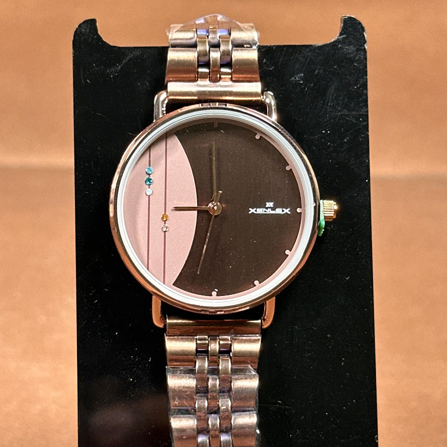 Original Xenlex for Women Watch in Dual Color Brown and Pink