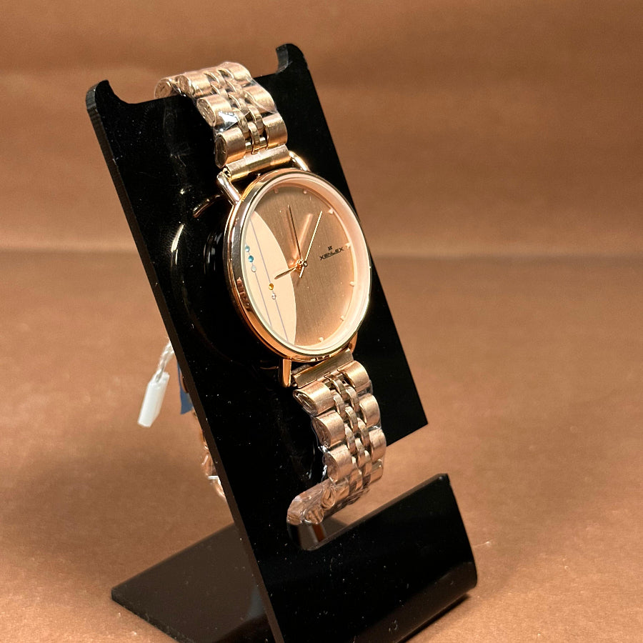 Original Xenlex for Women Watch in Dual tone also strap color is golden