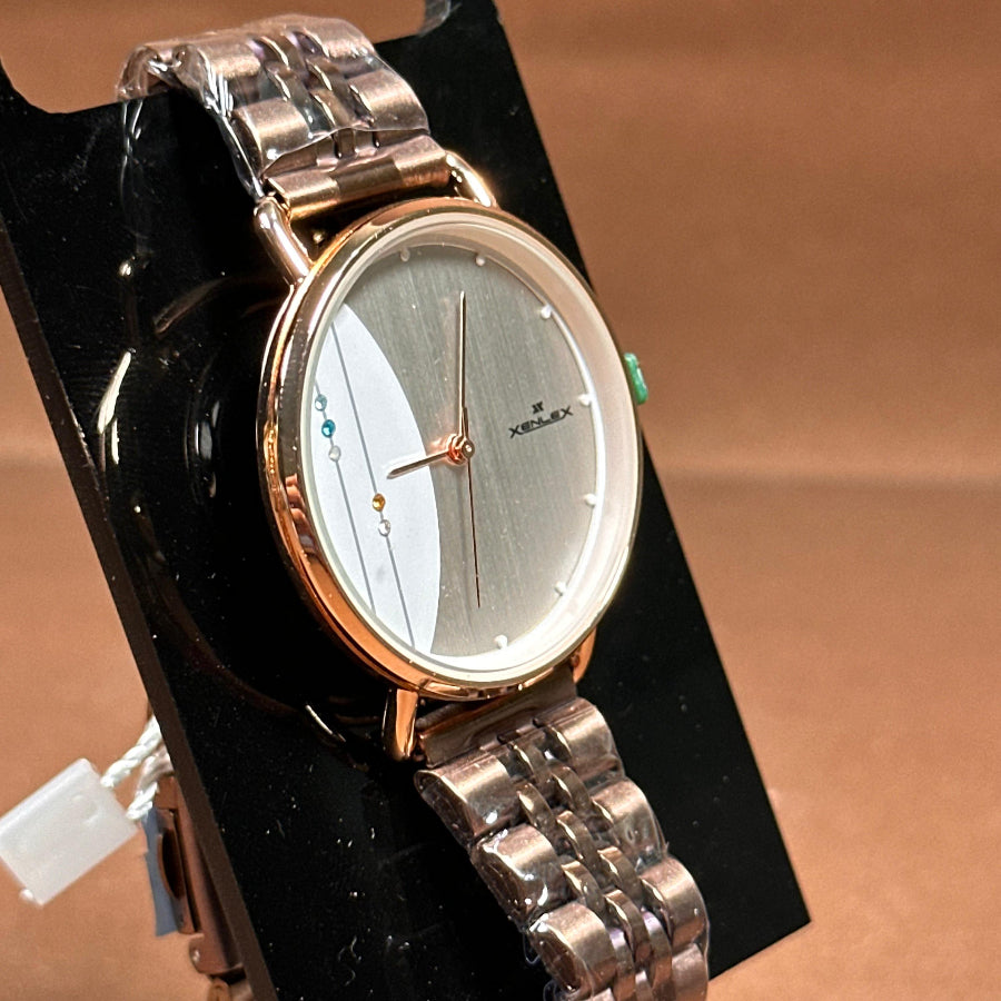 Original Xenlex for Women Watch in Dual tone brown metal strap