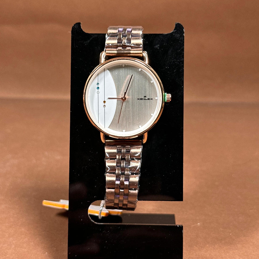 Original Xenlex for Women Watch in Dual tone brown metal strap