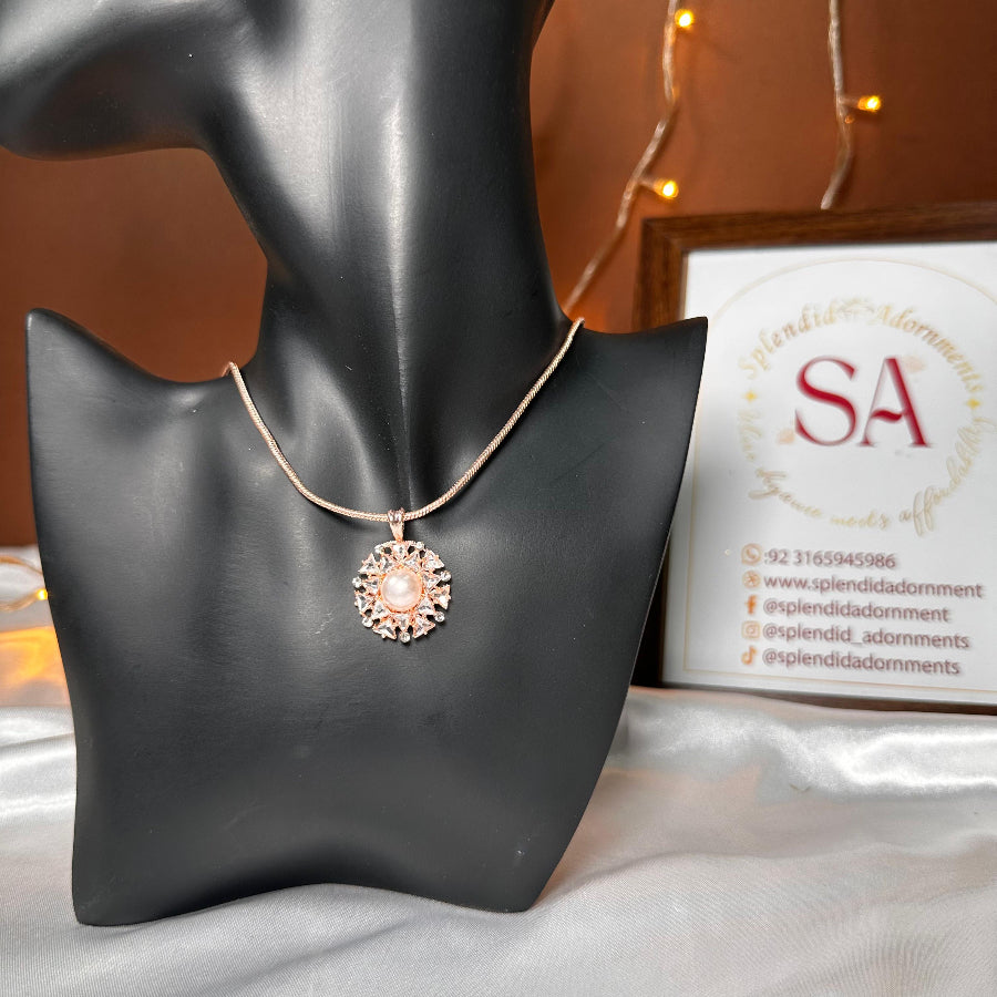 Rose Pearl Blossom Kundan Pendant L4