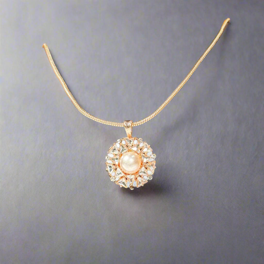 Rose Pearl Blossom Kundan Pendant L4