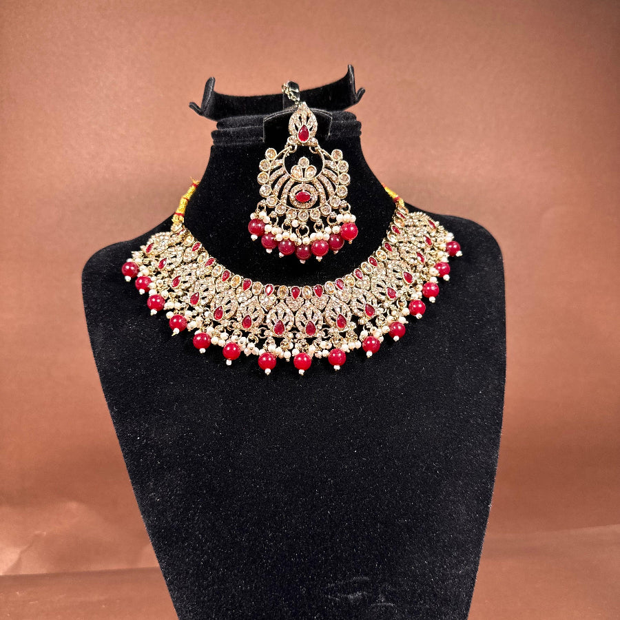 Royal Ruby Kundan Necklace Set