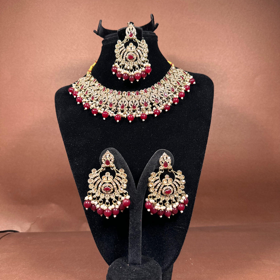 Royal Ruby Kundan Necklace Set