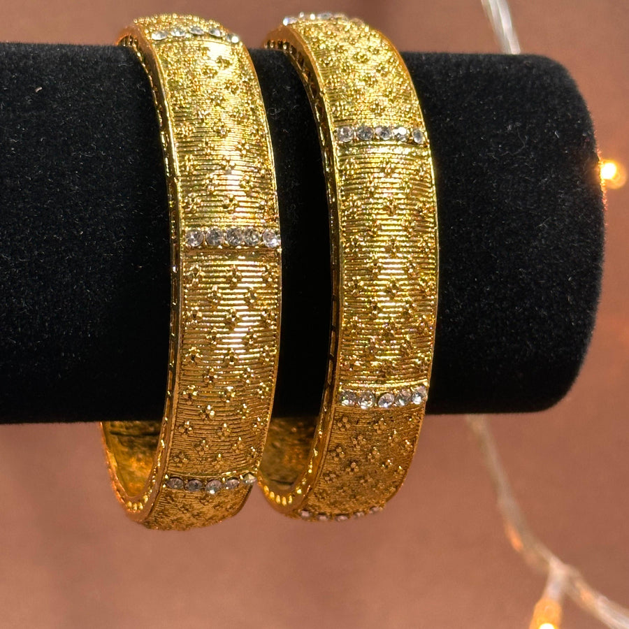 Traditional Pakistani Bridal Bangles – Gold Finish