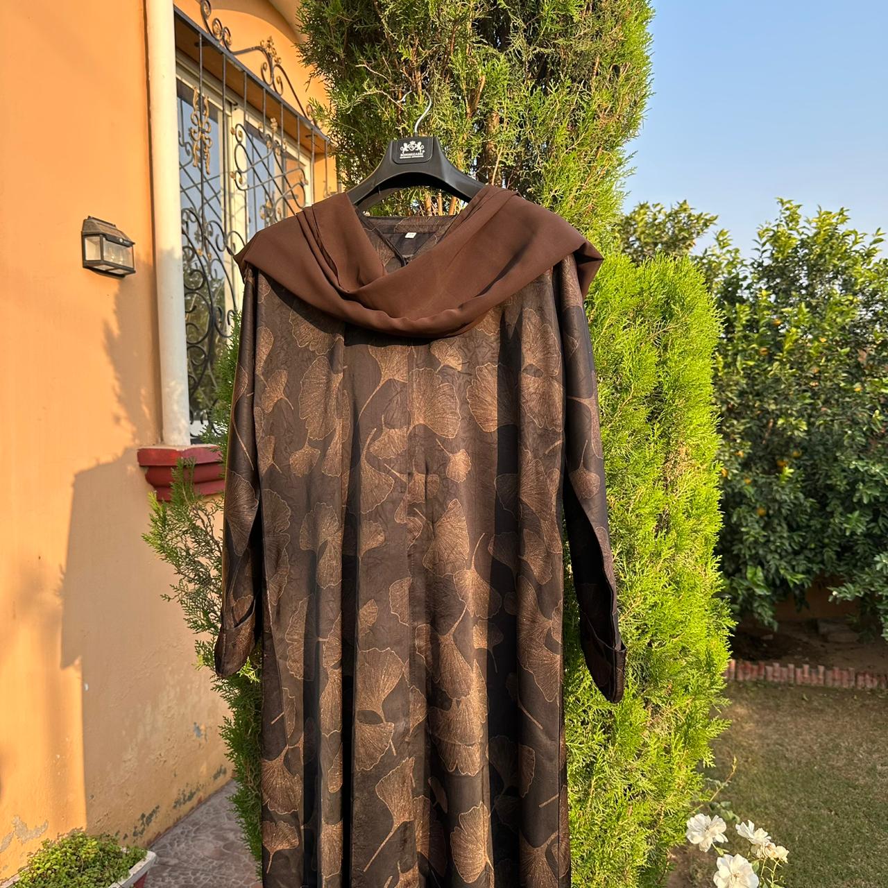 Chocolate Floral Abaya