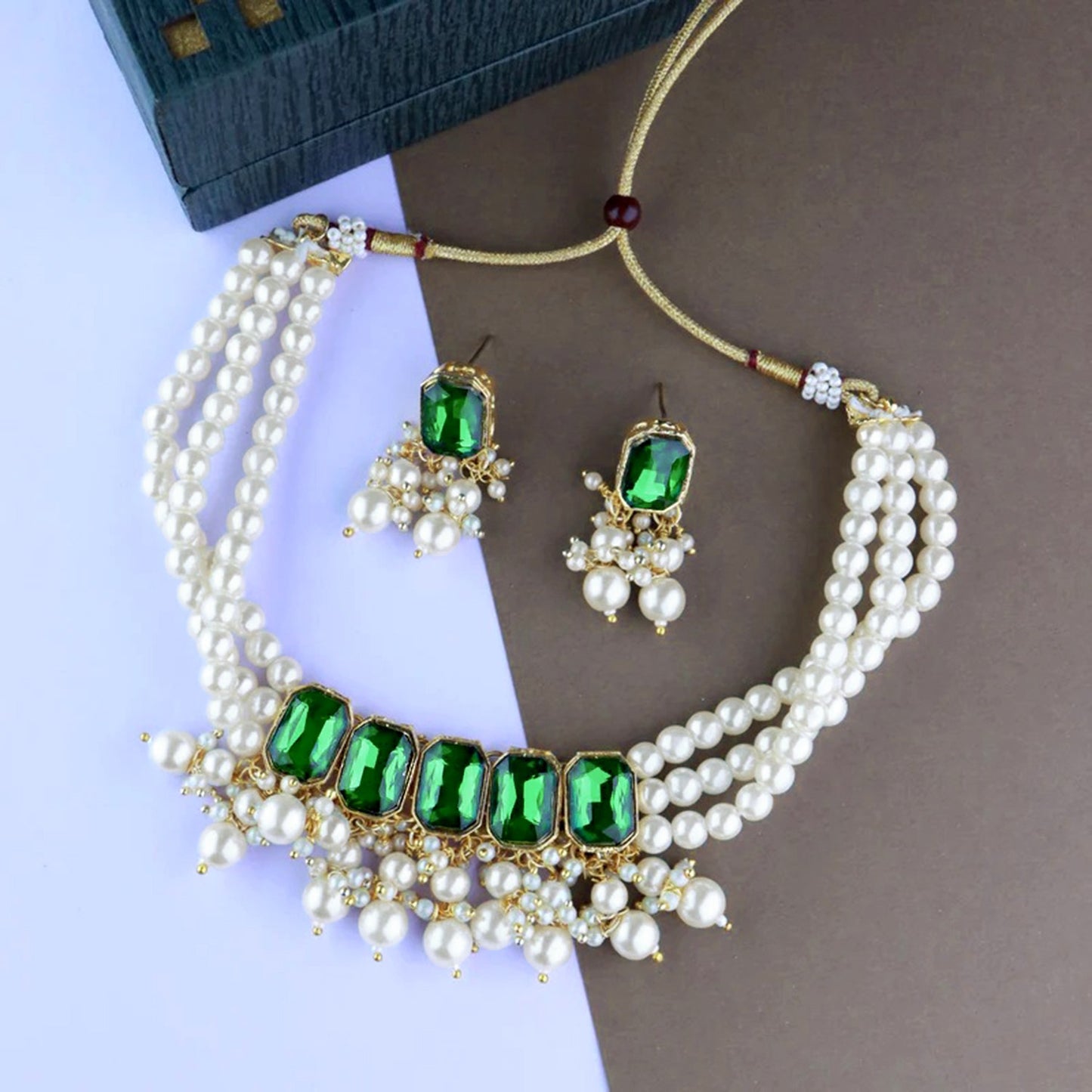 KUNDAN PEARL NECKLACE SET