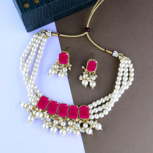 KUNDAN PEARL NECKLACE SET