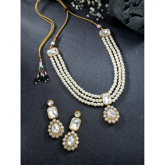 KUNDAN PEARL NECKLACE SET