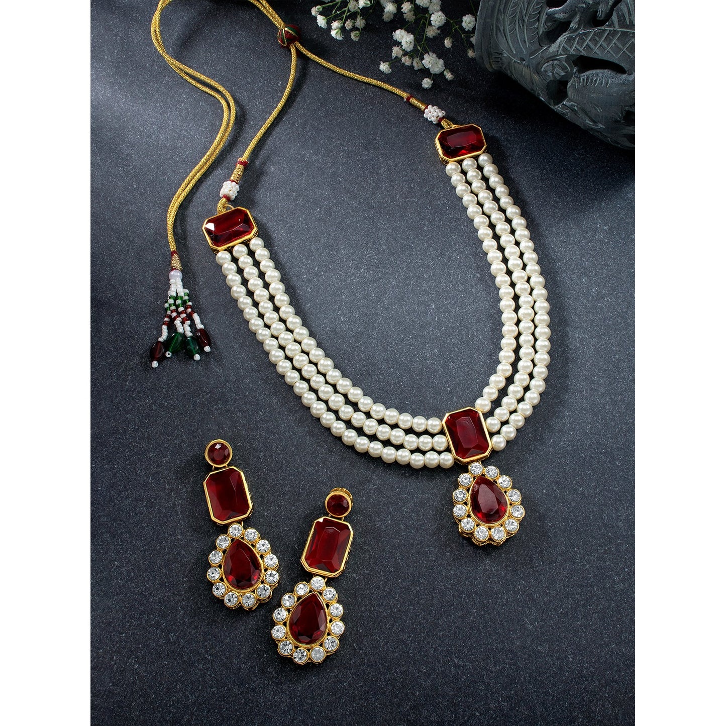 KUNDAN PEARL NECKLACE SET