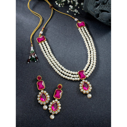 KUNDAN PEARL NECKLACE SET