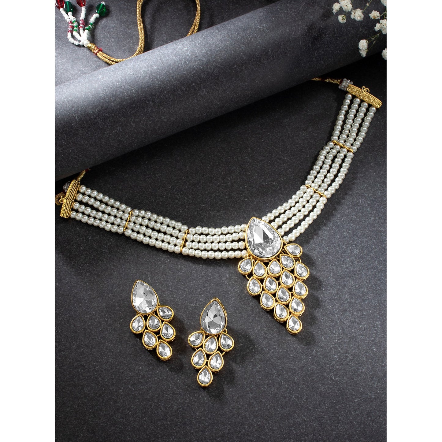 KUNDAN PEARL NECKLACE SET