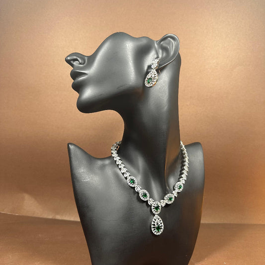 1 Carat Zircon Necklace Set – Timeless Indian Craftsmanship