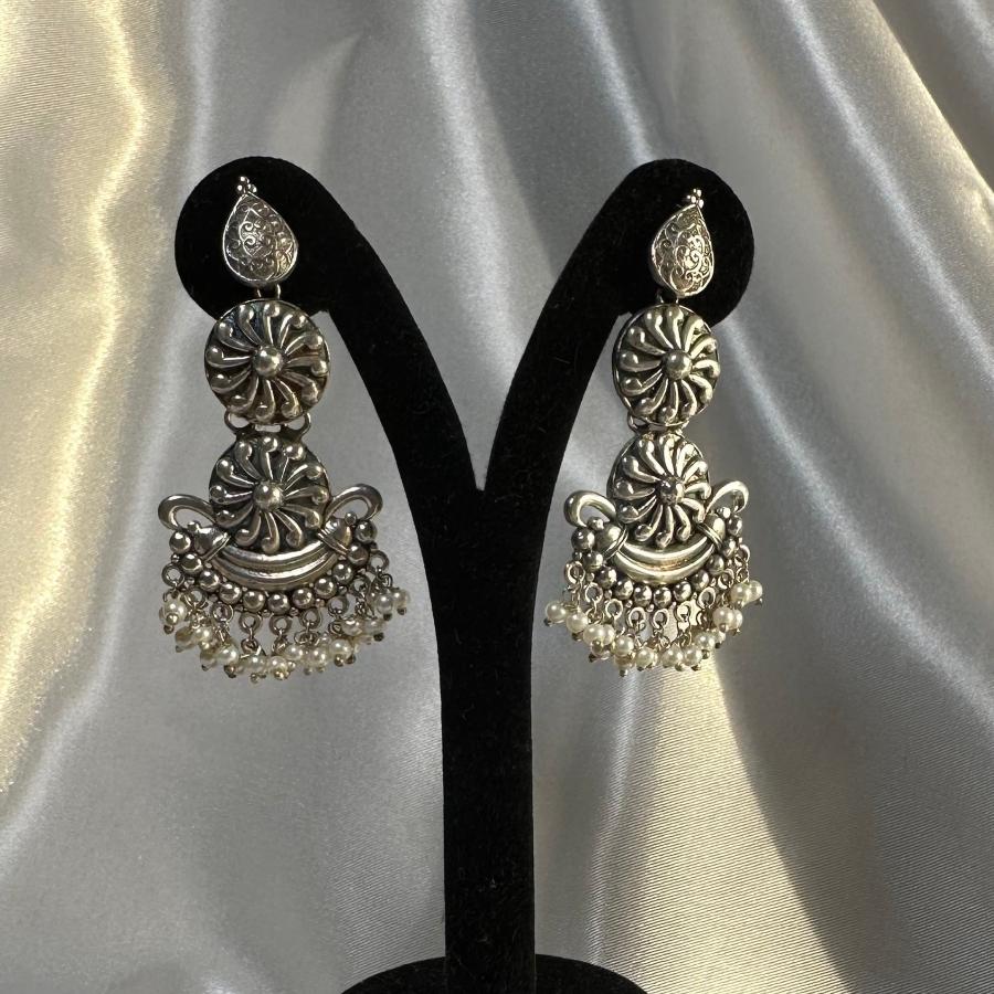 Oxidized Silver Earrings Jewelry