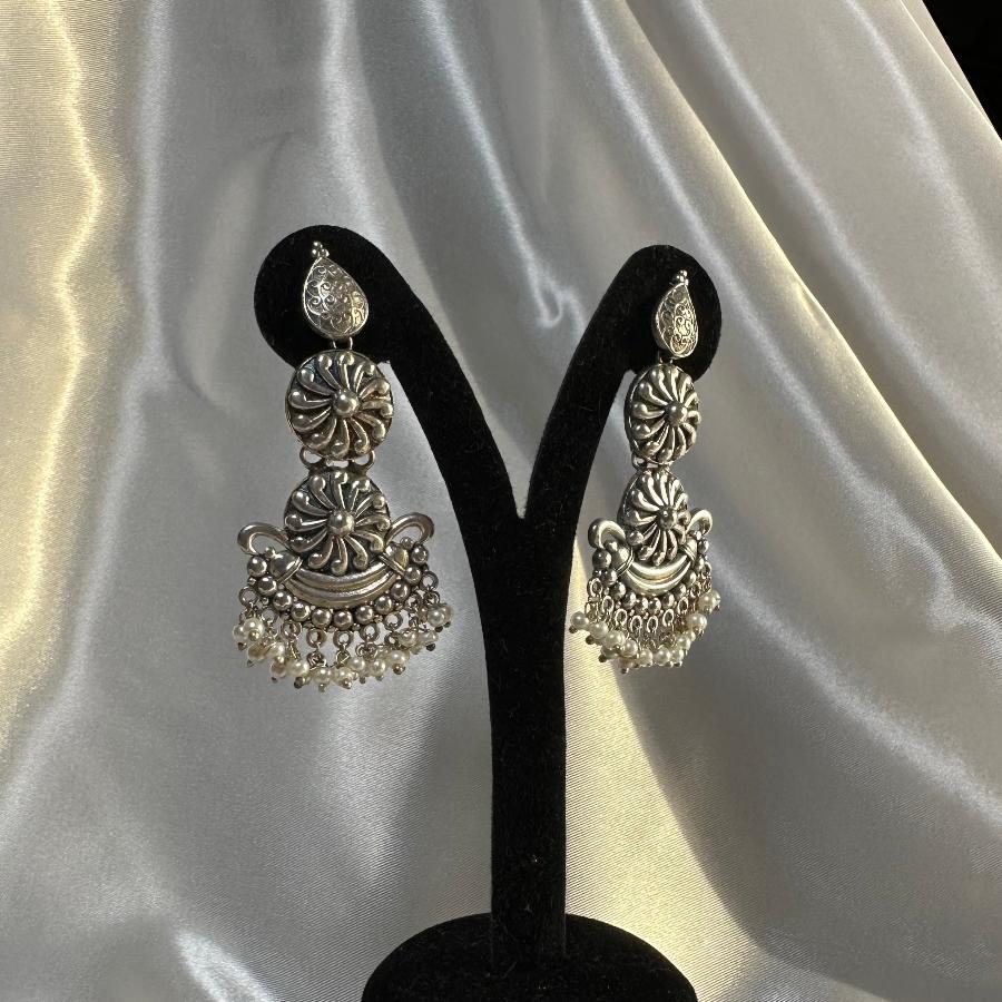 Oxidized Silver Earrings Jewelry
