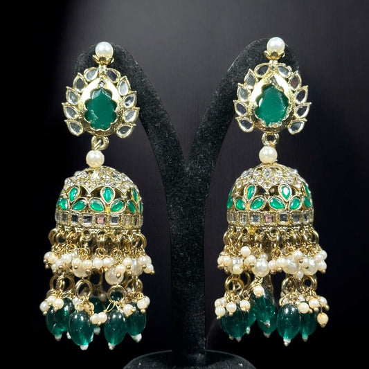 Green Chandelier design Earrings
