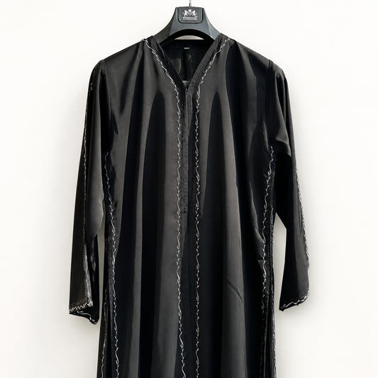 Noor Black Embroidered Abaya with Matching Hijab