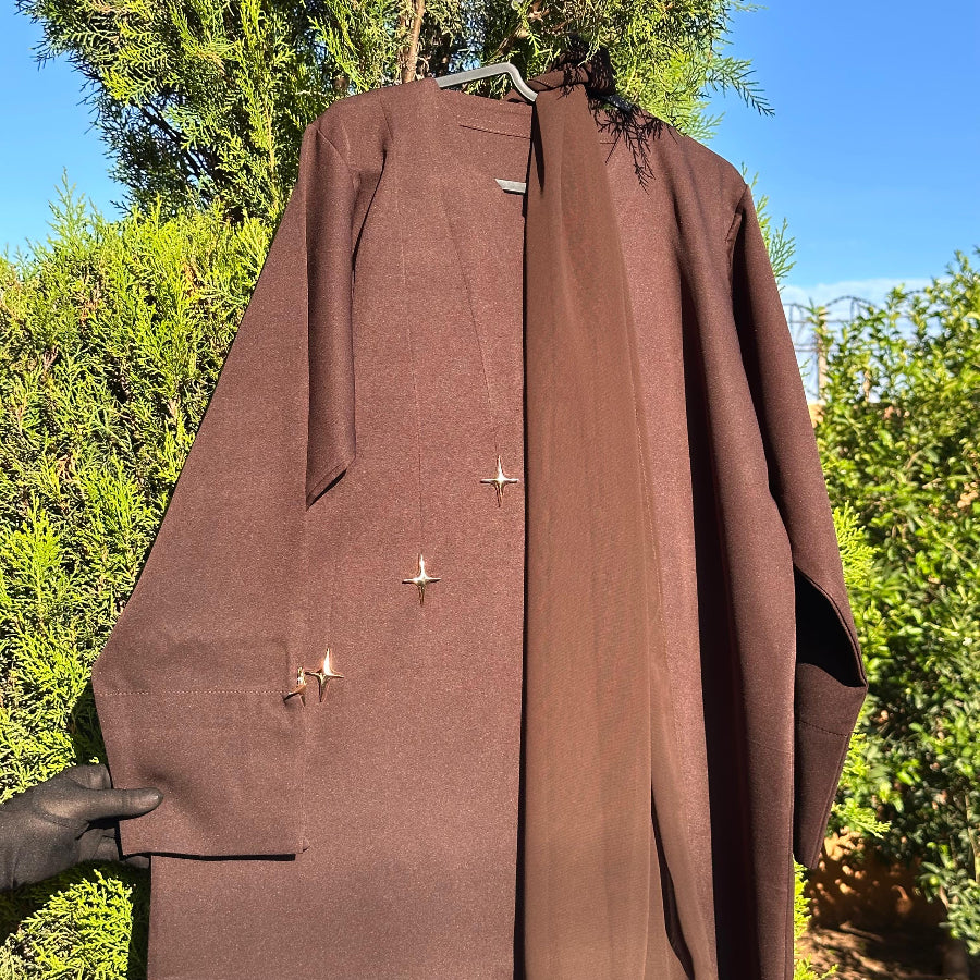 Classic Brown Abaya Set – Simple & Stylish Everyday Wear Abaya