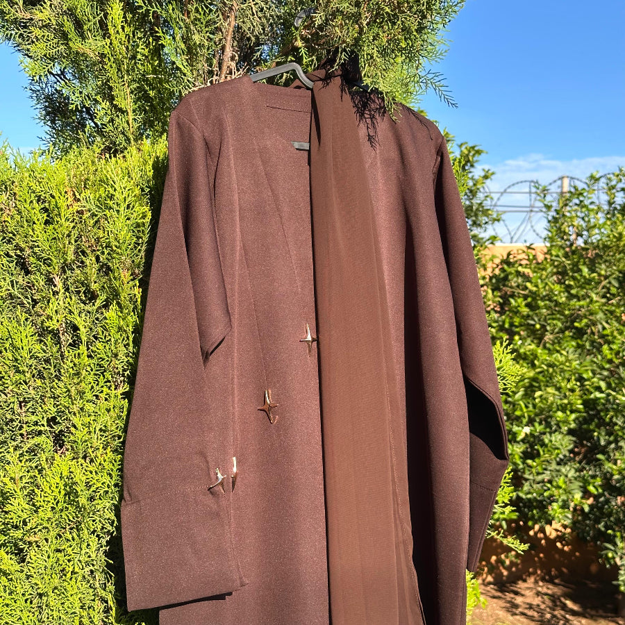 Classic Brown Abaya Set – Simple & Stylish Everyday Wear Abaya