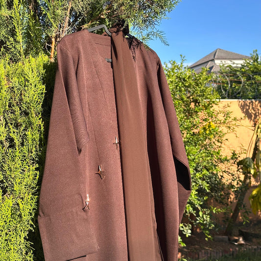Classic Brown Abaya Set – Simple & Stylish Everyday Wear Abaya